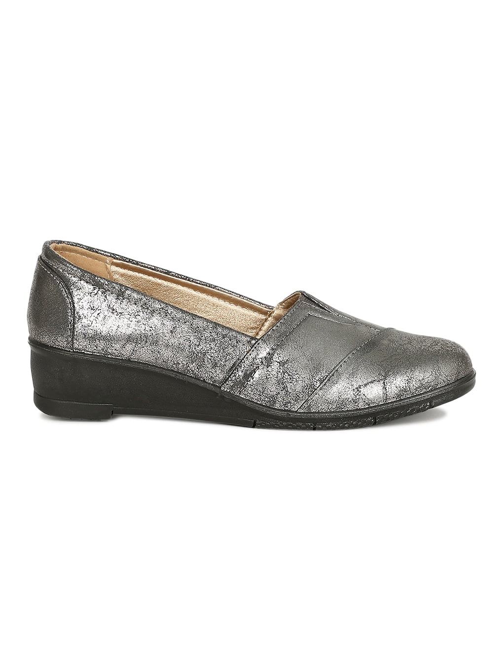 New Women Refresh Dido Leatherette Slip On Low Wedge Heel Loafer Flat