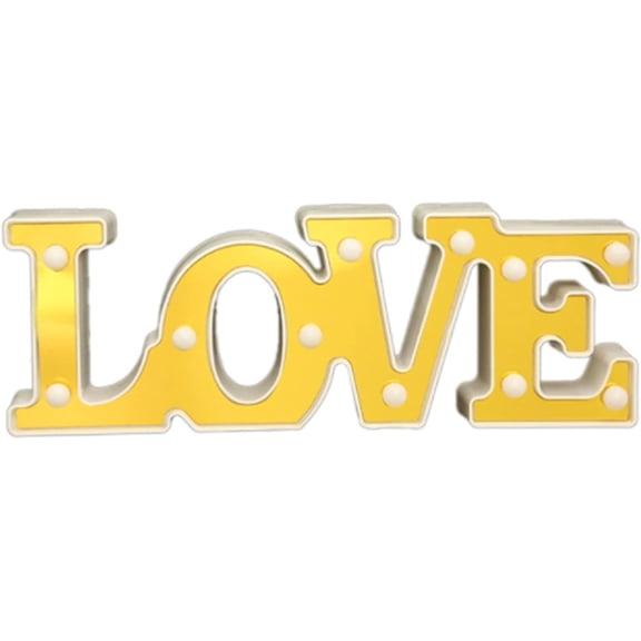 LINLIN Letter Night Lamp Sign, Love LED Light Night Lamp Creative Wall Decor Love Sign Light Battery Operated Neon Lights for Wedding Party