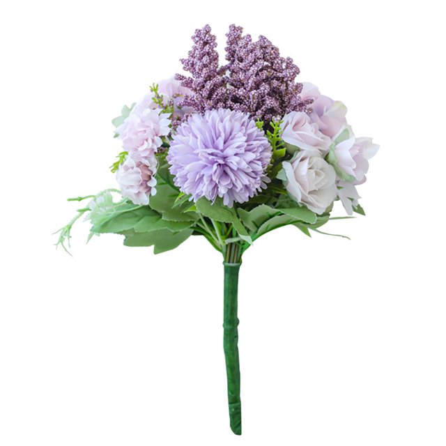 Ramo de flores de simulación nupcial rosa de tela artificial Arreglo de decoración floral para fiestas Kearding HA7934-00B