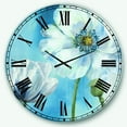 thumbnail image 1 of Designart 'Handpainted White Flower on Blue I' Farmhouse wall clock, 1 of 6