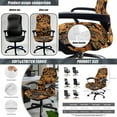 thumbnail image 4 of ZIATUBLES 5 Piece Office Chair Cover Set Includes Stretchable High Back Cover with Armrest Protectors, Remote Control Holder and Tissue Box Organizer, Pumpkin Sunflower, S, 4 of 7