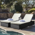 thumbnail image 4 of Ktaxon Outdoor Wicker Chaise Chair, Modern Rattan Sunbed with Cushion for Indoor & Outdoor, Black, 4 of 10
