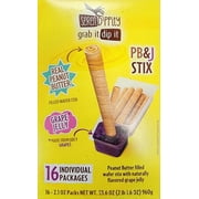 PB&J Stix Serendippity Real Peanut Butter Filled Wafer Stix with Grape Jelly, 16 Individual Packages, Net Wt 33.6 oz (960g)