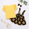 thumbnail image 3 of FRSASU Clearance Newborn Baby Girls Ruffled Solid Color Tops+Floral Print Suspender Skirt Set, 3 of 9