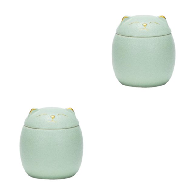 mmirethe Ceramic Canisters For Clutter-free And Organized Home Sturdy And Durable green 500ml 2Set
