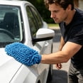 thumbnail image 4 of Double Sided Chenille Car Wash Mitt, Cleaning Glove for Auto Detailing, Soft Wash Mitt for Home Car Care, Gentle on Paint Surfaces 10x7 Inch Gray, 4 of 5