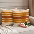 thumbnail image 3 of Pack of 2 Outdoor Pillow Covers 24x24 Inch Waterproof Burnt Orange Ombre Stripe Throw Pillow Covers,Decorative Couch Pillow Shams Protectors Farmhouse Striped Gradient Patio Cushion Pillowcases, 3 of 8