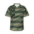 thumbnail image 2 of Picia Jungle Green Camo USA Flag Gentle Cotton Regular Fit Short Sleeve Casual Hawaiian Shirt for Men-X-Large, 2 of 9