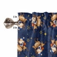 thumbnail image 5 of Santa Claus Reindeer Kitchen Curtains and Valances Set, Christmas Snowflakes Winter Navy Blue Rod Pocket Window Valance Window Curtain Panels for Living Room Bedroom Laundry, 27.5x36in, 3 Pieces, 5 of 7