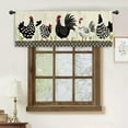 thumbnail image 4 of Rustic Rooster Chicken Kitchen Curtain Valance 54W x 18H Rod Pocket Farmhouse Country Rural Window Treatment for Living Room Bedroom Bathroom, 4 of 6
