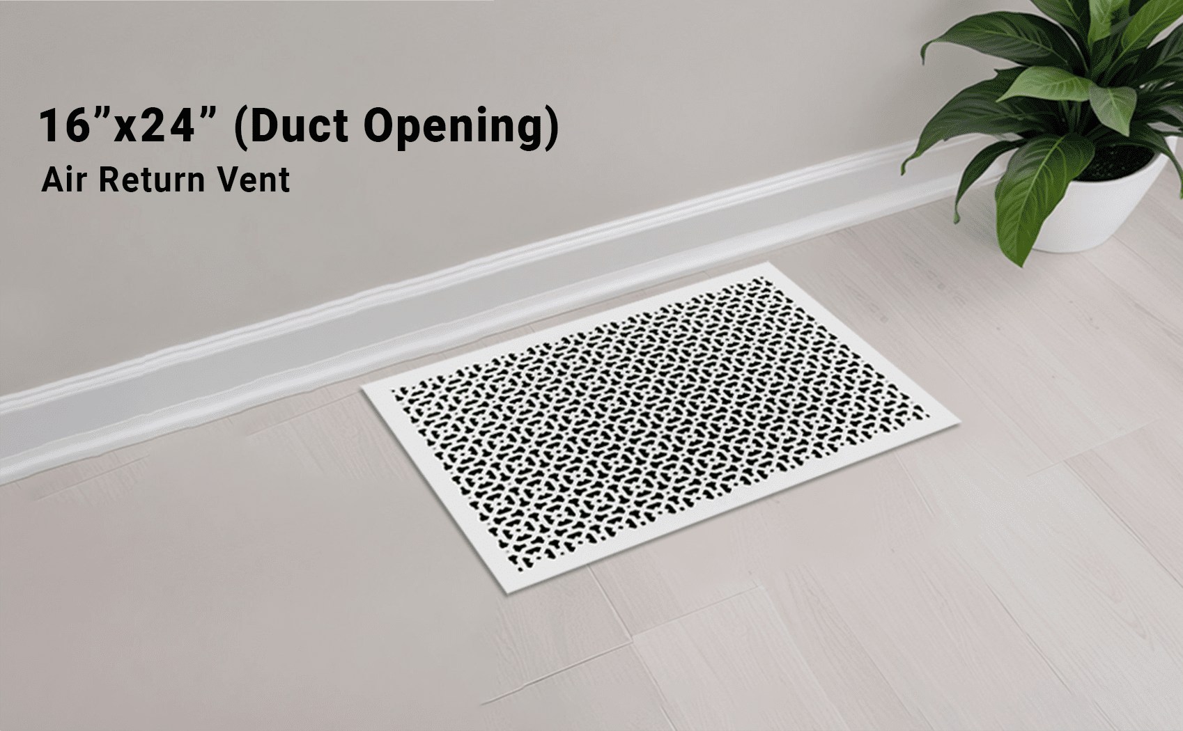 Achtek AIR RETURN 16"x24" Duct Opening (Overall Size 18"x26") | Heavy Cast Aluminum Air Grille HVAC Duct || Powder Coated