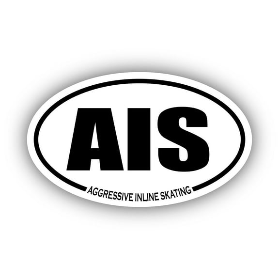 Aggressive Inline Skating AIS Oval Bumper Sticker 3M Vinyl Decal 3 in x 5 in