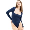 thumbnail image 5 of SMZ Long Sleeve Bodysuits for Women, Square Neck Body Suits for Womens, Womens Clothing Long Sleeve Bodysuit, 5 of 6