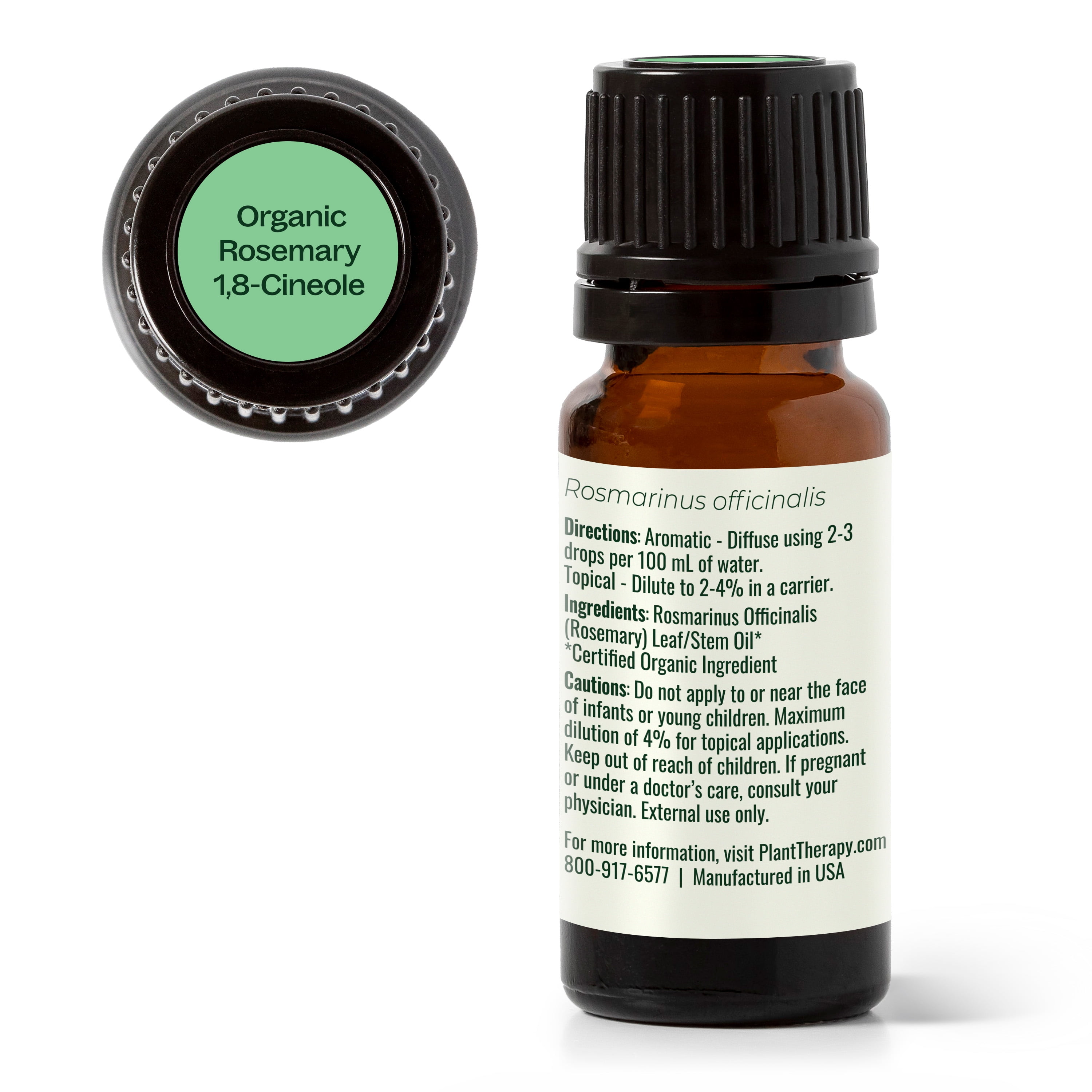 Plant Therapy Rosemary Organic Essential Oil 100% Pure, USDA Certified Organic, Undiluted 10 mL (1/3 oz)