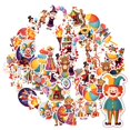 thumbnail image 3 of 35pcs-50pcs Adorable Animal Stickers Funny Clown Stickers Colorful Carnival Stickers for Luggage Laptop Suitcase, 3 of 9