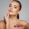 thumbnail image 2 of Unique Bargains 10 Pcs Realistic Fake Tattoos Party Styles Temporary Tatto Pink, 2 of 5