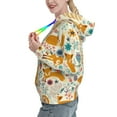 thumbnail image 2 of Picia Whimsical Fox Floral Garden Pattern Casual Women's Hoodie, Hooded Sweatshirt with Kangaroo Pocket, Comfortable Pullover with Eye-catching Drawstrings-Medium, 2 of 7