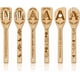 thumbnail image 1 of Juego de 6 utensilios de cocina de bambú con letras florales A, cucharas de cocina de madera grabadas, espátula de bambú para cocina con estampado floral, cuchara de cocina de madera, 1 of 9