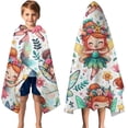 thumbnail image 3 of Colorful Fairy Princess Pattern Hooded Bath Towel，50"x30" for Ages 3 To 12 Kids, Quick Dry Lightweight Soft Microfiber Hood Beach Towel Cover Up for Kids, 3 of 7