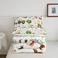 thumbnail image 4 of Cute Excavator Comforter Set,Farm Animals Bedding Set,Farmhouse Horses Chicken Cow Bedding Comforter Sets,Cartoon Botanical Leaves Floral Duvet Insert, 4 of 6