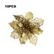 thumbnail image 2 of Advancent 10 piezas de flores artificiales de Navidad, flor de Pascua con purpurina, flor falsa reutilizable, manualidades DIY, fiesta de boda, Año Nuevo Kits de decoración para fiestas oro Advancent HA008610-01, 2 of 6