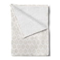 thumbnail image 2 of Beige Soft Flannel Fleece Throw Blanket, Delicate Retro Style Shaped Horizontal Rows Classical Elements Antique Pattern, Cozy Plush for Indoor and Outdoor Use, 60" x 80", Eggshell White, by Ambesonne, 2 of 5