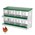 thumbnail image 2 of EuKer 8-Compartment Metal Chicken Nesting Box with Removable Tray and Ventilation Holes for Hens, Chickens, Green, 2 of 7