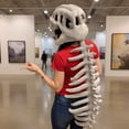 thumbnail image 5 of Dinosaur Skeleton Children , Mask Headgear Props, Lifelike Prehistoric Plush With Ultra-Soft Crystal Velvet Body And Flocked Skeleton For 3D Feel, 5 of 6