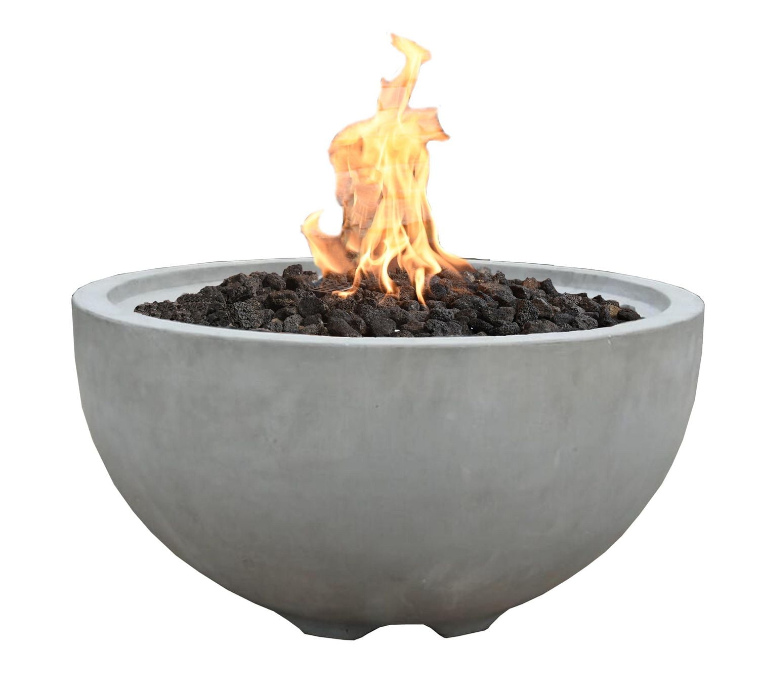 Modeno Nantucket Fire Bowl, Glass-Fiber Reinforced Concrete, Natural Gas - Light Gray