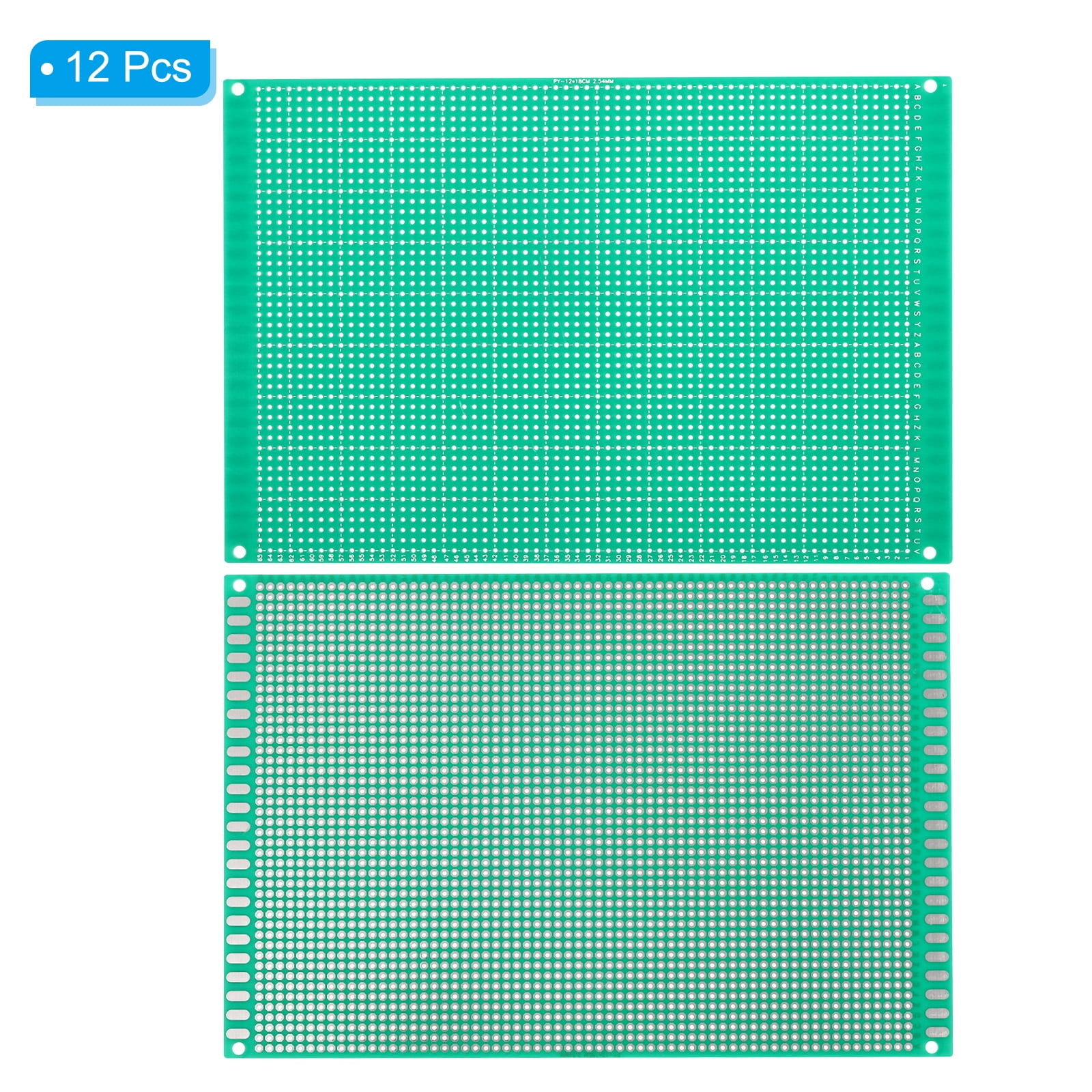 7.1" x 4.7" PCB Board Circuit, 12 Pcs Single Sided Prototype Solder Boards for Soldering and Electronic Project Circuit Boards Solderable Breadboard, Green