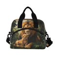 thumbnail image 2 of Lunch Bag Portable Crossbody Meal Bag Cooler Bag Insulated Lunch Bag Food Bag Handheld & Crossbody Design Beautiful Brown Lions, 2 of 6