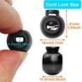 thumbnail image 2 of 50 Pack Round Cord locks, Plastic Toggle Spring Stopper Single Hole for Elastic Drawstring Rope Paracord Lanyard Hat Clip Marathon Running Shoeslace Tent Canvas Bag Pet Backpack Stops Sliding Fastener, 2 of 5