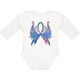 thumbnail image 3 of Inktastic Thyroid Cancer Awareness with Butterfly Ribbon Words Boys or Girls Long Sleeve Baby Bodysuit, 3 of 5