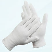 12 Pairs XL White Cotton Gloves for Hand Spa Inspection and Jewelry Eczema Cosmetic Moisturizing Dry Cosmetic