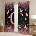 thumbnail image 2 of Homewish Bling Letter C Blackout Curtains Set of 2 (52x84 Each), Black Pink Romantic Butterfly Window Curtains, Teen Kid Girl Female Curtains and Drapes, Curtains Blackout Home Decor, 2 of 6