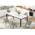 thumbnail image 2 of QinaQin Industrial Style Dining Table, 70.9-Inch/71-Inch Rectangular Wooden Table, Seats 4-6 People, Metal Frame, Rounded Corners, for Dining Room, Kitchen, Restaurant (Chairs Not Included), 2 of 7