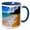 Blue/White, variant on 3drose, Empty Beach and Blue Pacific Waters on Hanalei Bay, Kauai, Hawaii, 11oz Magic Transforming Mug