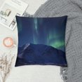 JEUXUS Pillow Case Atmosphere Blue Northern Lights Over Snow Covered