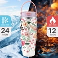 thumbnail image 3 of Ochapa luxuriant flowers 30oz Tumbler Stainless Steel With Handle Flip Straw, Leakproof Travel Mug iced Coffee Cup, Birthday Mothers Day Christmas Gifts For Women Friends Girls Flower Lovers, 3 of 7