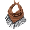 thumbnail image 3 of Silk Scarf for Everyday Wear Western Cowboy Style Bandana Triangle Fringed Light Silk Fashion Accessory, 3 of 3