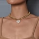 thumbnail image 5 of Collar para mujer, joyería para mujer, joyería para mujer, moda popular, nueva personalidad, collar con colgante de diamantes llenos, collar con colgante de amor, 5 of 5