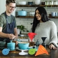 thumbnail image 6 of Kitchen Funnel Set 4 Pack, Kitchen Gadgets Accessories Foldable Silicone Collapsible Funnels for Filling Water Bottle Liquid Transfer Food Grade, 6 of 7