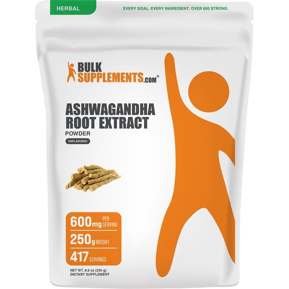BulkSupplements Ashwagandha Root Extract Powder - Herbal Supplement, Ashwagandha Supplement - 250g (8.8 oz)