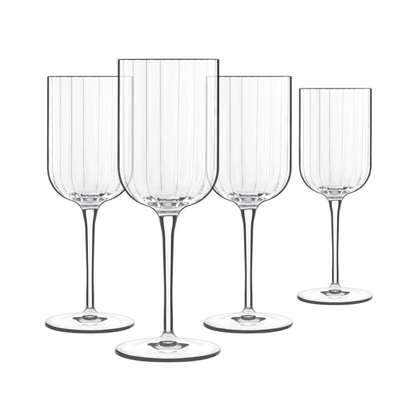Luigi Bormioli Bach 13.5 oz Red Wine Glasses, Set of 4 - Titanium Reinforced Stem, Made of SON-hyx Crystal - Sinuous Design Mixed Drink Glass - Made in Italy, Dishwasher Safe