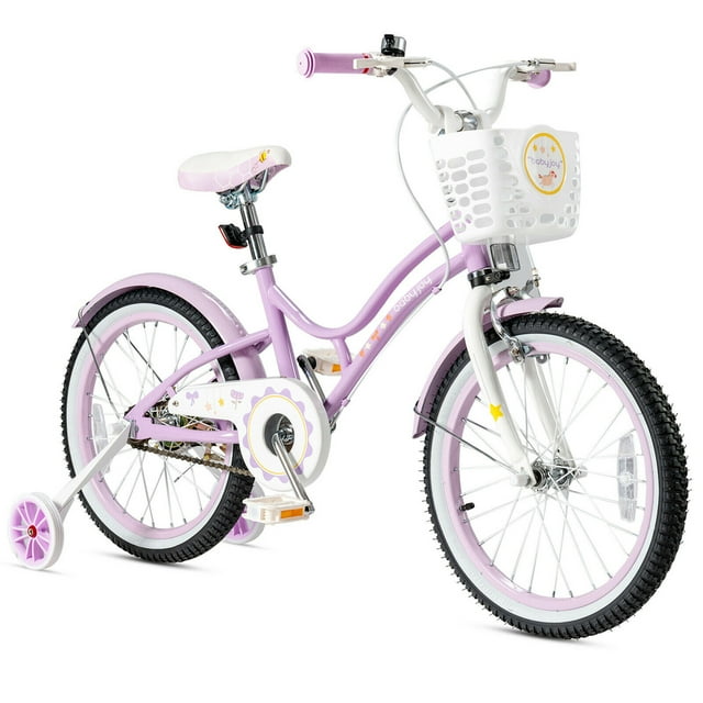 Gymax Vélo pour Enfants 18 Pieds' Vélo Freestyle pour Tout-Petits Ajustable avec Roues Stabilisatrices