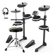 Donner Electric Drum Set for Beginner with 180  Sounds, Quiet Mesh Kid Child Students Electronic Drum Kit with Heavy Duty Pedals, On-Ear Headphones, DED-80 New Update Color