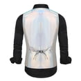 thumbnail image 5 of Chaleco de novio Retro Disco novio boda fiesta chaleco de hombre conjunto de pajarita con superficie brillante cuello en V de un solo pecho para especial, 5 of 5