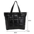thumbnail image 1 of LHSHID Women Top-Handle Bag Women Solid Color Quilted Lattice Shoulder Bag Nylon Fashion Ladies Handbag for Shopping Traveling, 1 of 6