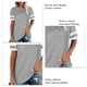 thumbnail image 2 of Bienvenido Mujeres Camisetas De Manga Corta Verano Casual Suelto Contraste Color Mujeres Manga Corta Cuello Redondo Blusa Tops Gris M, 2 of 3