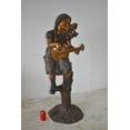 thumbnail image 3 of Nifao Girl on a Tree Playing the Ukulele with a Parrot Bronze Statue – Garden Outdoor Decor Sculpture, 25"L x 23"W x 50"H, 3 of 9